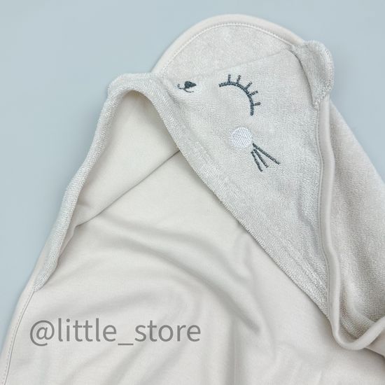 Полотенце махровое/хлопковое "Котенок" бежевое