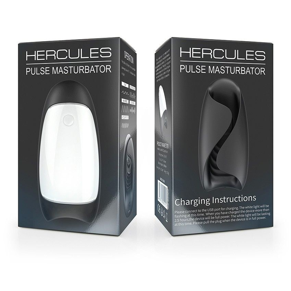Черно-белый сквозной вибромастурбатор Hercules (Цвет: черный с белым)