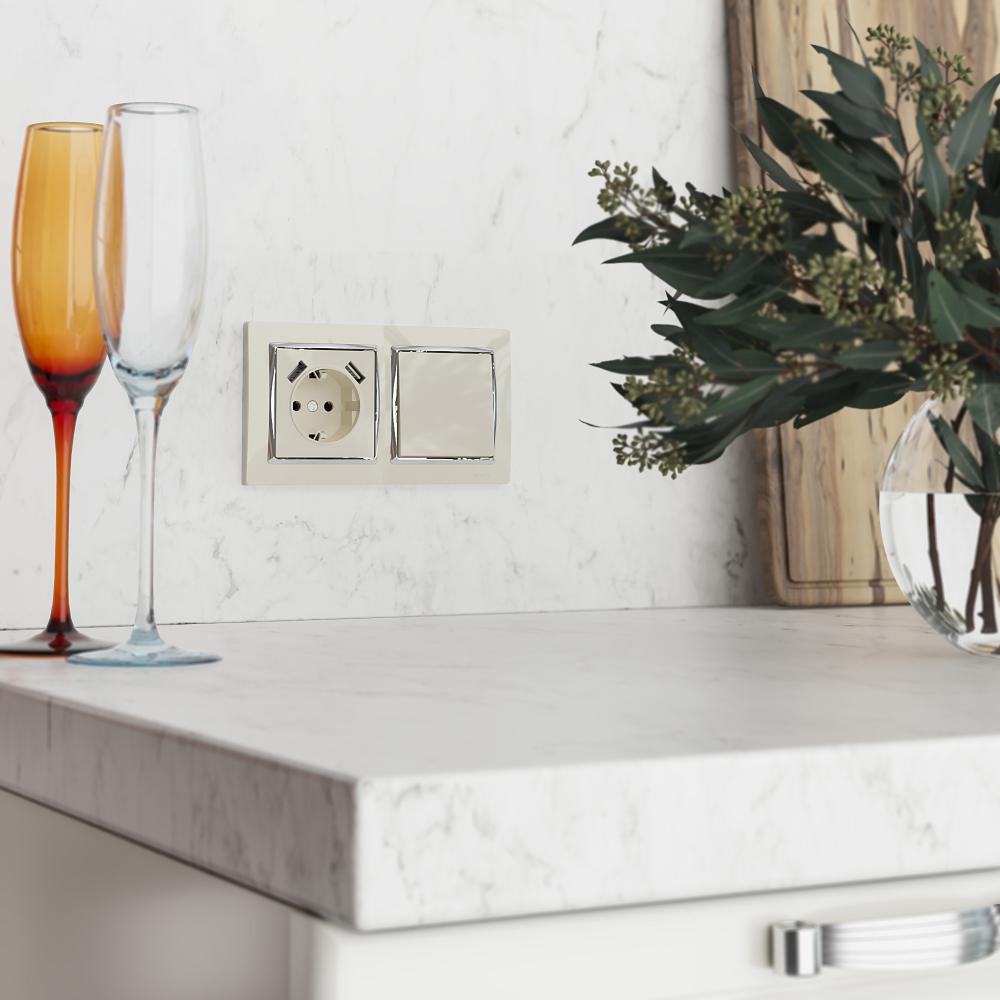 Накладка для розетки USB (шампань)