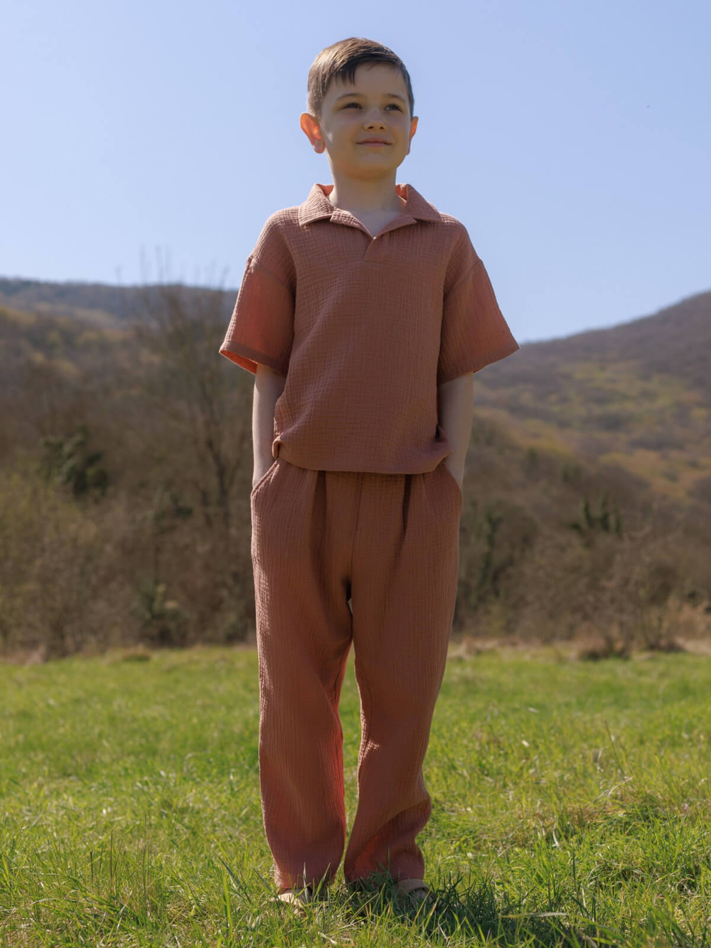 Поло оверсайз Mjölk Toffee, из муслина