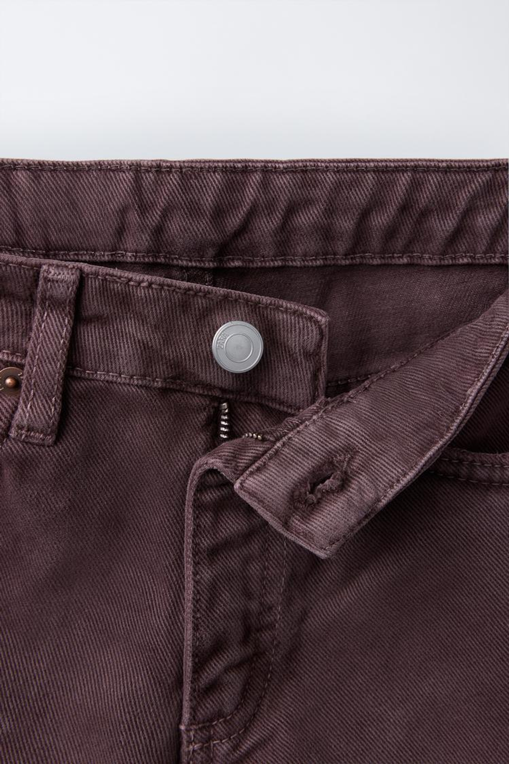 ZARA ДЖИНСЫ WIDE LEG FOLDED, ГРАНАТОВЫЙ