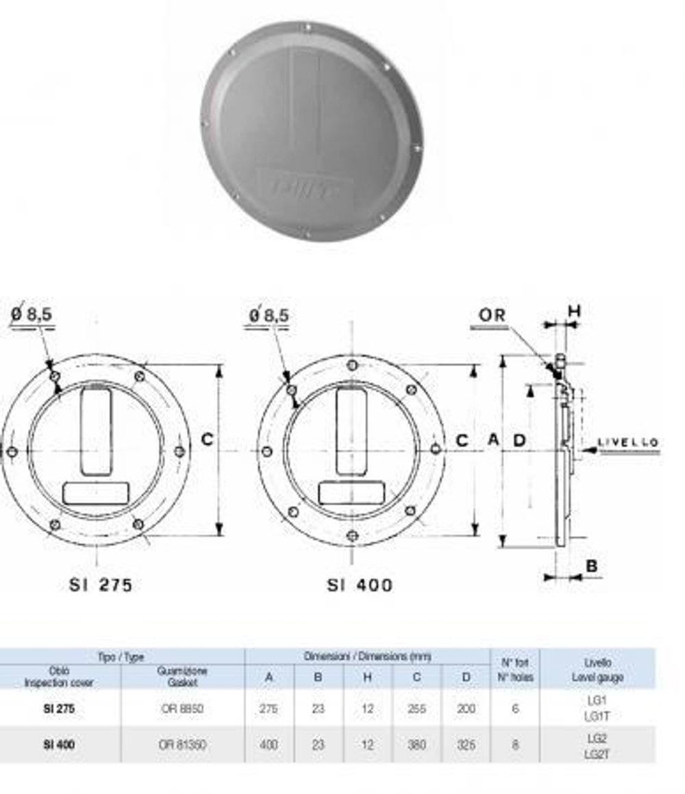 Люк для маслобака инспекционный SL275