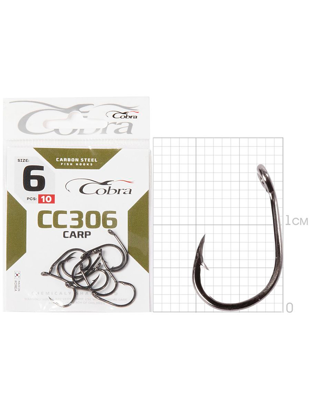 Крючки Cobra CARP KOI серии CC306 размер 002 (упк.10шт.)