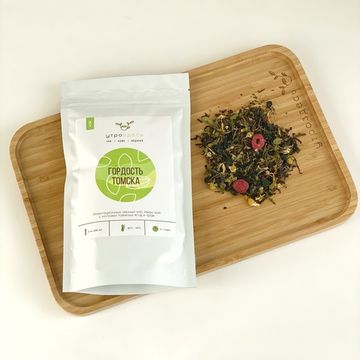 Чёрный чай листовой травяной Гордость Томска, 80г