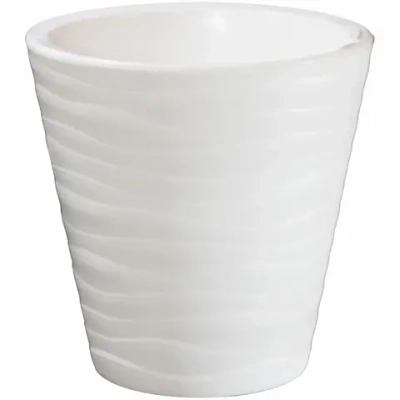 Кашпо для цветов пластиковое 2л d-15,5см «Валенсия» со вставкой белый