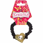 Резинка для волос 1шт «Франка», цвет черный, серце микс, d-5,5см