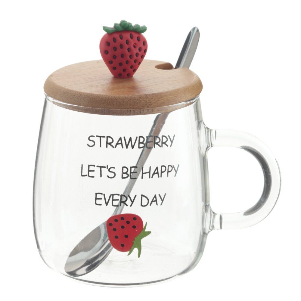 GAEM Кружка с крышкой и ложкой, 470 мл, L12 W9 H12,5 см, 4в.