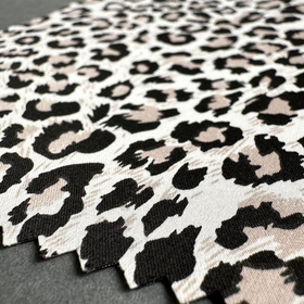 Атлас-стрейч, светлый леопард