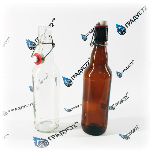 Бутылка с бугельной пробкой, 0,5 л (прозрачная)