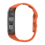 Спортивный ремешок-чехол Aulumu A01 Titanium Cover для Apple Watch Ultra 2–3 Полупрозрачный поликарбонатный чехол с матовой накладкой из титана с алмазоподобным покрытием и водостойкий ремешок в футуристическом стиле из фторэластомера с алюминиевой застёж