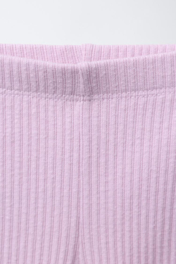 ZARA КОМПЛЕКТ С ТОЛСТОВКОЙ С БАНТОМ И ЛЕГИНСАМИ В РУБЧИК, СВЕТЛАЯ МАЛЬВА