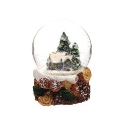 GAEM Фигурка декор в стекл шаре "Домик" (подсвет, LR44x2 н/п), D 6 см, L7 W7,5 H8 см, 2в.