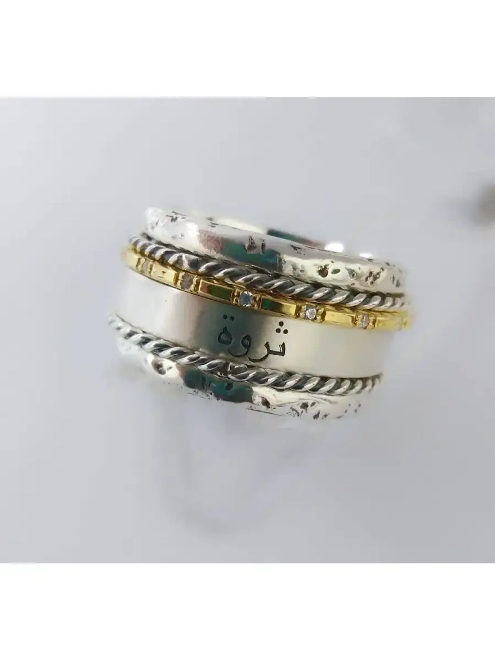 Серебряное кольцо с подвижным элементом "Богатство"