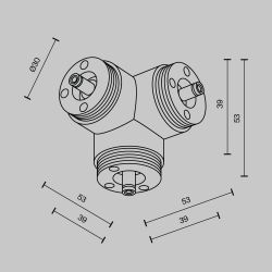 T-образный вертикальный коннектор для системы без ввода питания Maytoni   CA016TC-B