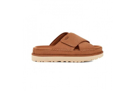 UGG Goldenstar Cross Slide - Chestnut