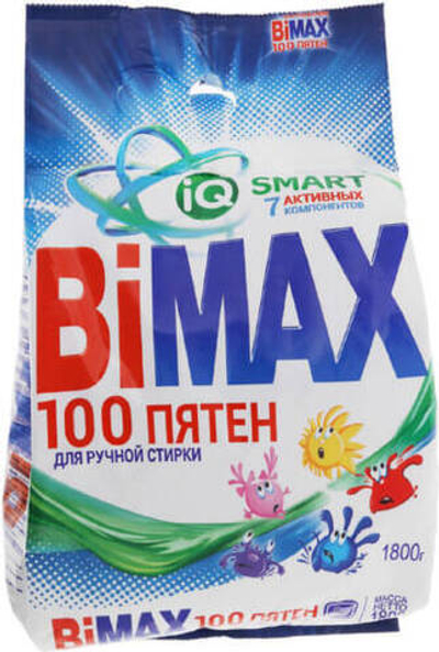 Стиральный порощок BiMax 100 пятен ручной 1,8 кг.