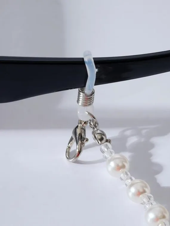 Цепочка для очков "Цветочки" жемчужинки, цвет розово-жёлтый, 70 см