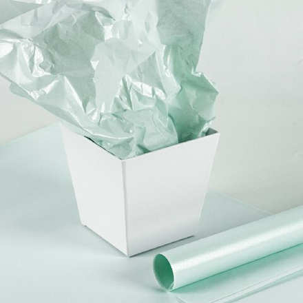 Бумага тишью Влагостойкая "Перламутр" 48*68см Мятная (20л)