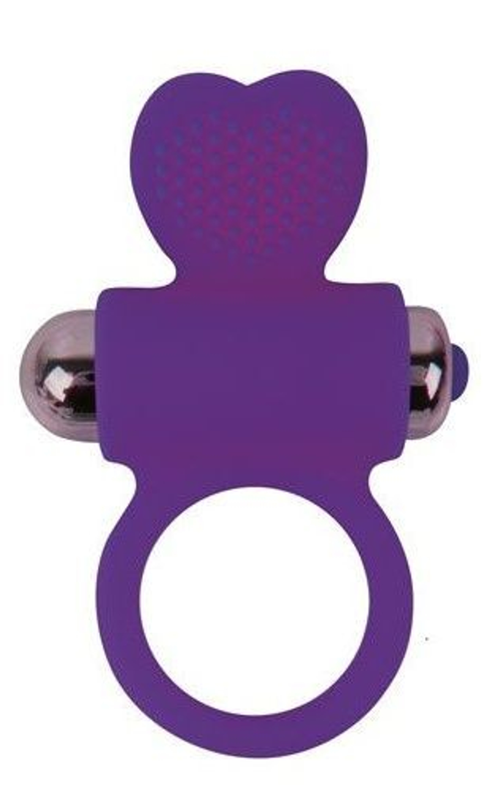 Фиолетовое эрекционное виброкольцо с сердечком (Цвет: фиолетовый)