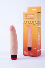 Реалистичный вибратор из кибер-кожи Onjoy Vibrating Cock Partner Vibe (Цвет: телесный)