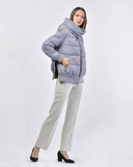 Пуховик с отделкой из меха кролика-рекс