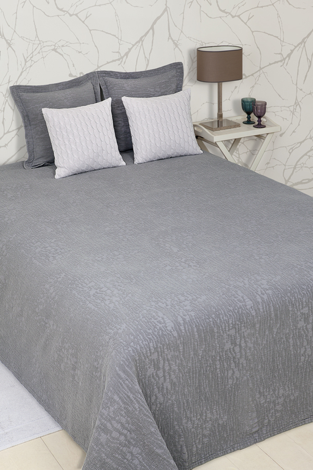 Покрывало 240х260 Luxberry Velvet серое Португалия