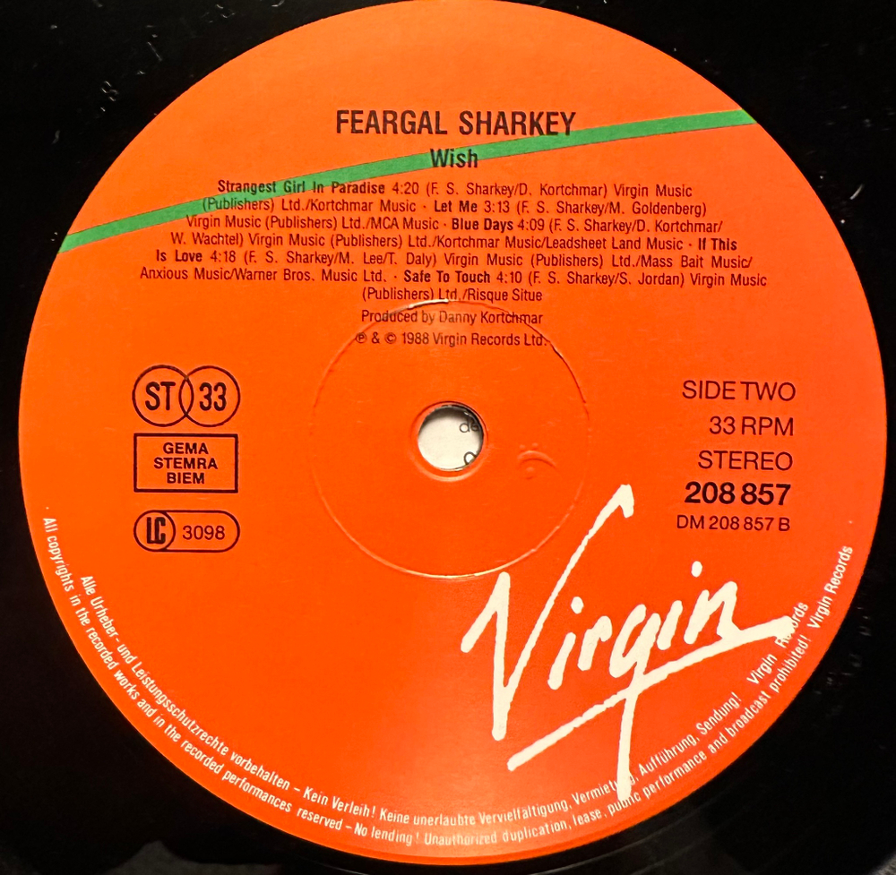 Feargal Sharkey - Wish (Европа 1988г.)