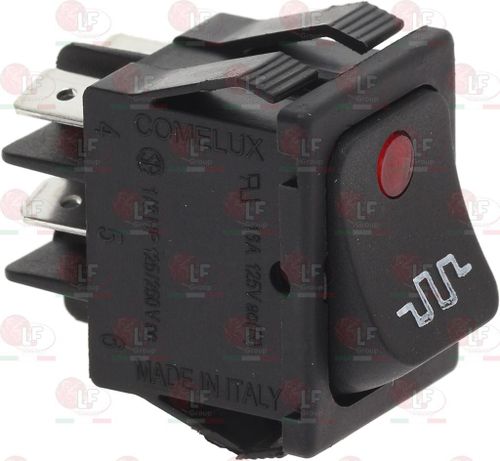 3319055 LF Черный двухполюсный переключатель нагрева с красной индикаторной лампочкой