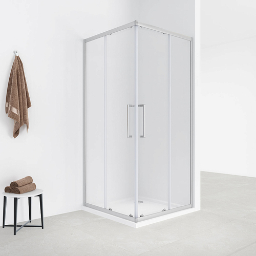 Душевое ограждение Loranto 120x80x190 раздвижная дверь, универсальная, прозрачное стекло 6 мм, профиль сатин (CS-AB01S-128)