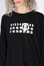 MM6 MAISON MARGIELA ЛОНГСЛИВ ЖЕНСКИЙ ЧЕРНЫЙ С ЛОГОТИПОМ