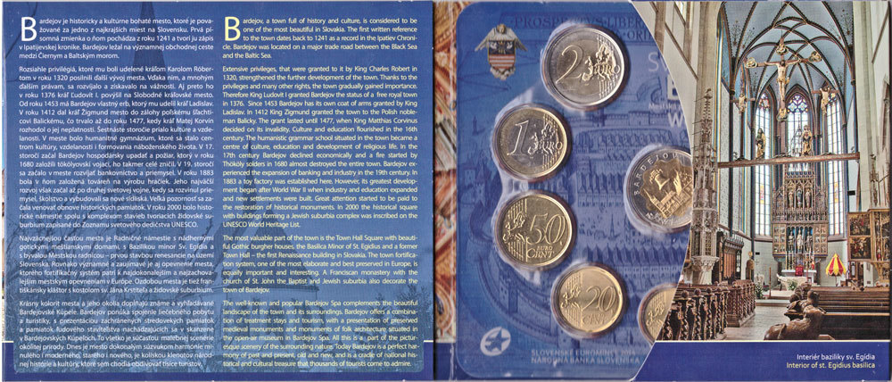 Годовой набор евро Словакия. Всемирное наследие ЮНЕСКО. 2014 год. UNC. В буклете