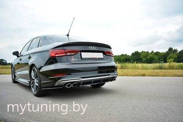 Сплиттер бампера заднего для AUDI S3 8V Sedan рестайлинг (17-...)