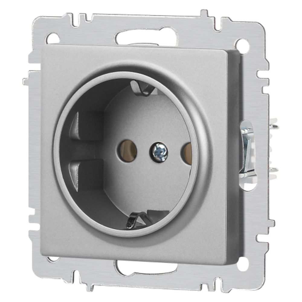 Розетка Intro Accent 6-202-03 2P+E Schuko 16А-250В IP20 СУ AL/CU алюминий