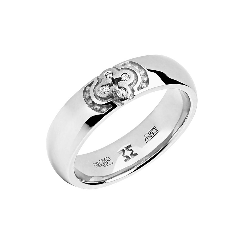 Обручальное кольцо с бриллиантом  из белого золота JA-O-1О620332