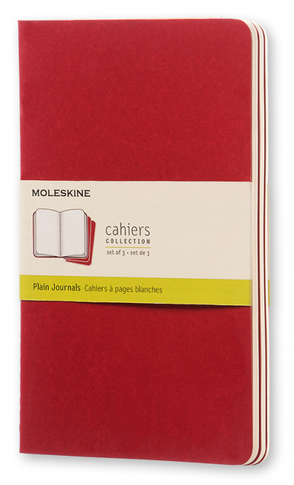 Блокнот Moleskine CAHIER JOURNAL CH118 Large 130х210мм обложка картон 80стр. нелинованный клюквенный (3шт)