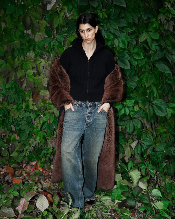 Шарф из экомеха светло-коричневый