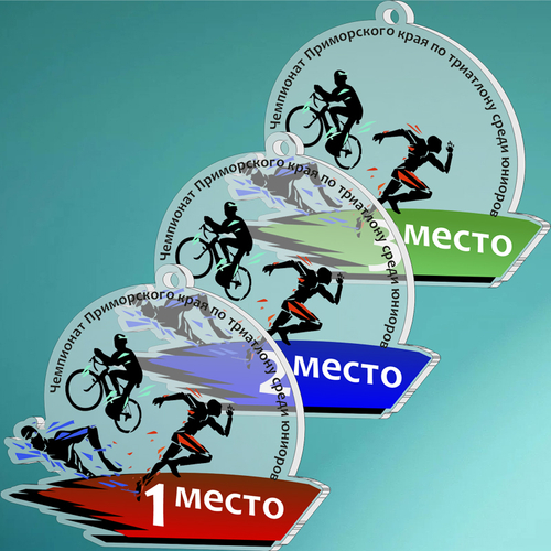 Акриловая медаль Триатлон 1743