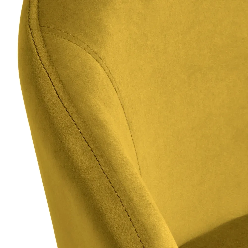 Стул-полукресло Bradex Home Emil горчичный с золотыми ножками