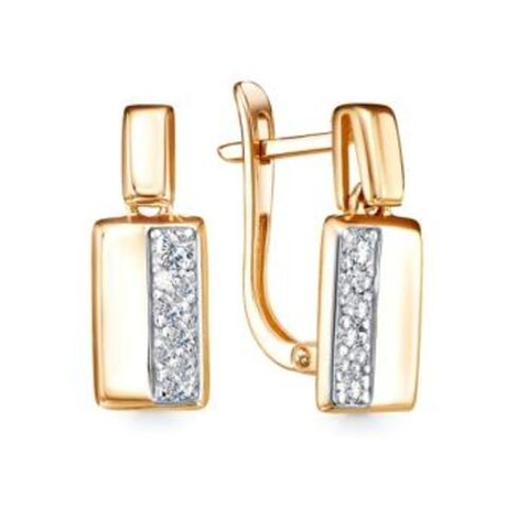 Серьги из золота с фианитами