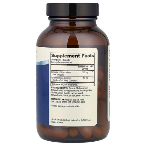 Dr. Mercola, Berberine and MicroPPQ, улучшенная формула, 90 капсул