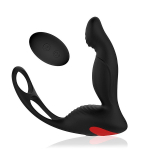 Черный силиконовый массажер простаты с пультом Bior Toys Sex Expert SEM-55179