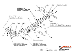 Фаркоп IMIOLA P.021 Peugeot 307 хетчбек 2001-2007(паспорт и сертификат в комплекте)(без электрики)