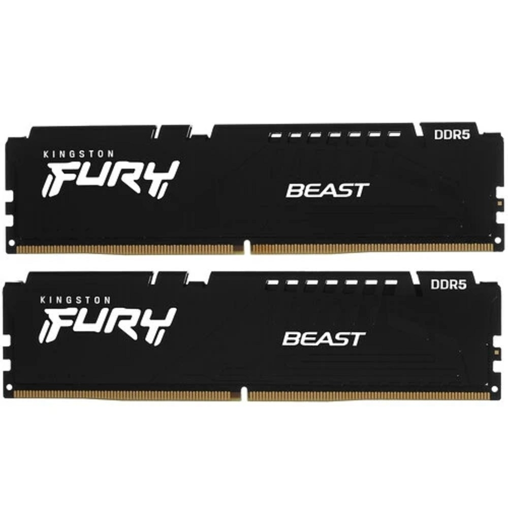Оперативная память Память DDR5 2x32GB 5200MHz Kingston KF552C36BBEK2-64 Fury Beast Black Expo RTL Gaming PC5-41600 CL36 DIMM 288-pin 1.25В kit single rank с радиатором Ret