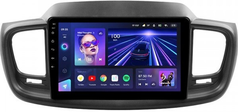 Магнитола для KIA Sorento Prime UM 2015-2020 (рамка большая) - Teyes CC3 на Android 10, QLED, ТОП процессор, 4Гб+32Гб, CarPlay, 4G SIM-слот