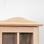 Шкаф витрина, 58х28х105, Лена, однодверная, для посуды, массив сосны, с регулируемыми полками (верхняя часть буфета Лена), прозрачный лак, Dipriz