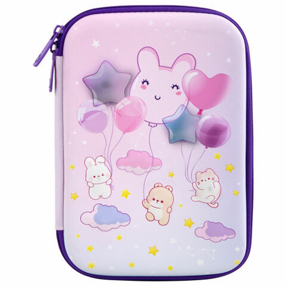 Пенал BRAUBERG KIDS большой удобный с откидной планкой, EVA, 22х15х4 см, "Dreamy clouds", 273507