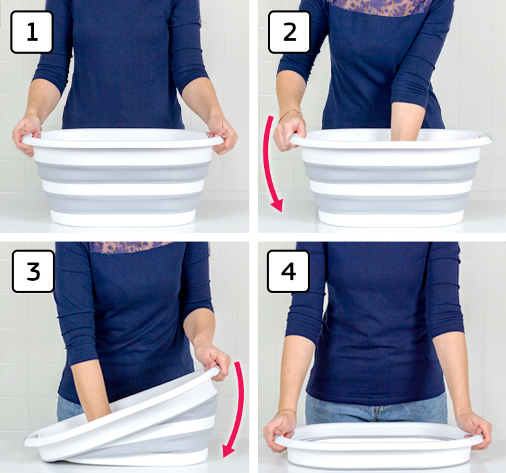 Таз ФЛЕКС 17,5 л овальный складной с ручками, материал- полипропилен, ТЭП М2503