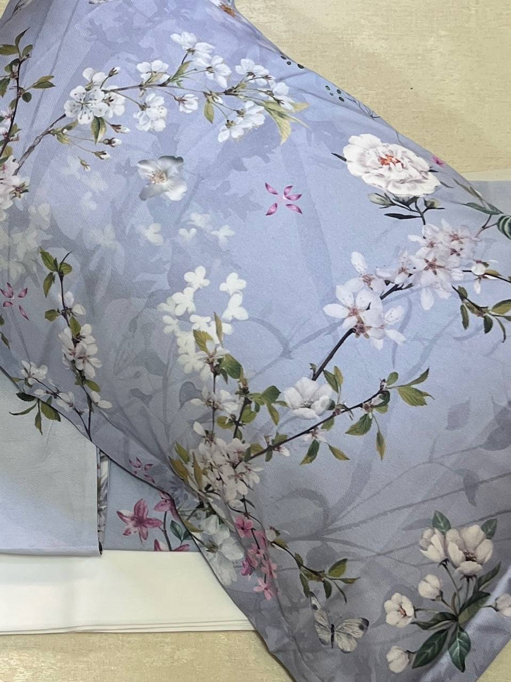 Постельное белье 2 спальное евро Mirabello Gardenia Sweet васильковое