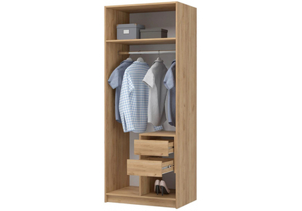 Шкаф Woodville Широн 800 графит серый, дуб крафт золото