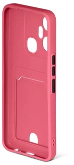 Силиконовый чехол с отделением для карты для Infinix Smart 6 Plus coral DF